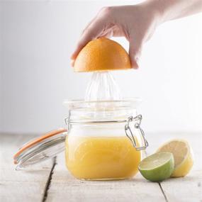 img 2 attached to Kilner Glassware 2-Piece Citrus Juicer Jar Set, Create, Preserve and Present Fresh Citrus Juice, Sealable Clip-top Lid, 17-Fluid Ounces