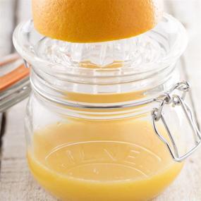 img 1 attached to Kilner Glassware 2-Piece Citrus Juicer Jar Set, Create, Preserve and Present Fresh Citrus Juice, Sealable Clip-top Lid, 17-Fluid Ounces