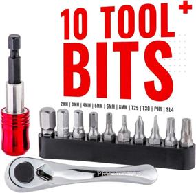 img 2 attached to 🔧 Pro Bike Tool Mini Ratchet Tool Set - Durable and Sleek Multitool Repair Kit for Road and Mountain Bikes - Versatile EveryDay Carry (EDC) Multitool for Your Bicycle, Home or Workplace - Sturdy Case Pouch