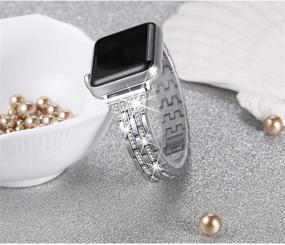 img 3 attached to 💎 Стрэпы Secbolt Bling - Compatiwatch Band 38mm 40mm 42mm 44mm для женщин - iWatch SE Series 6 5 4 3 2 1 - Ювелирные металлические браслеты с бриллиантами-стразами.