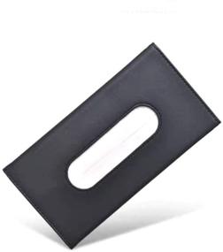 img 1 attached to 🚘 Joyindecor Visor Tissue Box Holder - Black PU Leather Car Tissues Case for Backseat/Sun Visor | Refill Paper Included