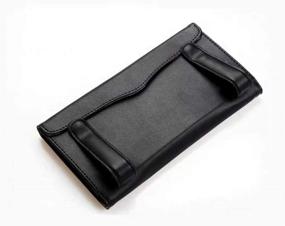 img 2 attached to 🚘 Joyindecor Visor Tissue Box Holder - Black PU Leather Car Tissues Case for Backseat/Sun Visor | Refill Paper Included