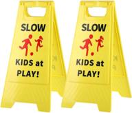 🚸 slow kids yellow child slow down double sided: ensuring safety and alerting drivers logo