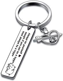 img 4 attached to 🦛 Hippo Lover's Keychain: Inspirational Gift and Encouragement Jewelry for Daughters