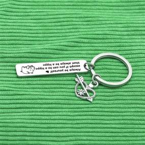 img 1 attached to 🦛 Hippo Lover's Keychain: Inspirational Gift and Encouragement Jewelry for Daughters