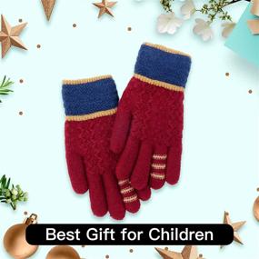 img 1 attached to 🧤 Stay Warm and Stylish with Girls Winter Thermal Gloves - Essential Weather Accessories for Girls
