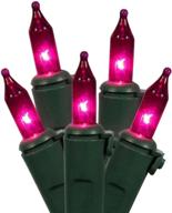 🎄 100 mini christmas lights in pink - green wire for vickerman set логотип