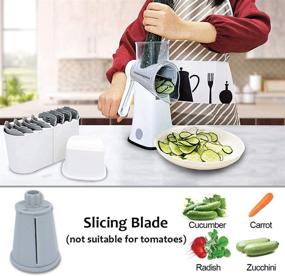 img 2 attached to 🧀 Kitchen Rotary Cheese Grater, 5-in-1 Shredder and Mandoline Vegetable Slicer with Easy Cleaning – Ideal for Fruits, Nuts, Biscuits, and Vegetables