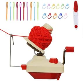 img 4 attached to 🧶 Convenient Yarn Ball Winder and Swift Combo for Easy Yarn Storage with Scissors, Stitch Knitting Needles (22), and Easy Installation