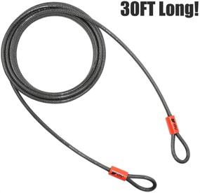 img 3 attached to 🔒 30FT BV Security Steel Cable with Loops - Flexible & Durable 3/8 Inch Lock Cable for U-Locks and Padlocks