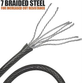 img 1 attached to 🔒 30FT BV Security Steel Cable with Loops - Flexible & Durable 3/8 Inch Lock Cable for U-Locks and Padlocks