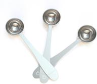 🍵 apace living tea scoop set (3-pack) - stainless steel measuring spoons for loose leaf tea, coffee and more - m size, silver logo