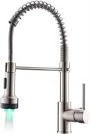 🚰 aimadi modern kitchen faucet with led light & pull down sprayer: stainless steel single handle faucet for sink - brushed nickel finish logo