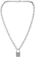 7th moon lock pendant necklace: stylish punk multilayer choker for women & girls in silver logo