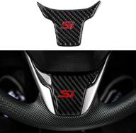 thenice for 10th gen civic real carbon fiber steering wheel cover trims interior wheel sticker for honda civic sedan hatchback coupe type r 2021 2020 2019 2018 2017 2016 (with si) logo