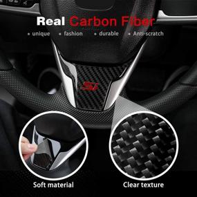 img 1 attached to Thenice For 10Th Gen Civic Real Carbon Fiber Steering Wheel Cover Trims Interior Wheel Sticker For Honda Civic Sedan Hatchback Coupe Type R 2021 2020 2019 2018 2017 2016 (With Si)