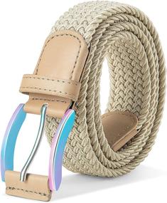 img 3 attached to 🌈 Elastic Braided Multicolor Women's Belt - Bulliant Stretch Accessories