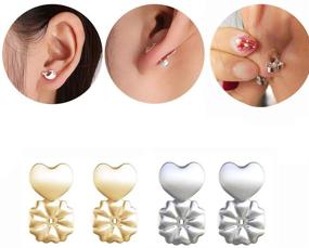 img 3 attached to 👂 Earring Backs & Earring Lifters - 3 Pairs | Adjustable Earlobe Lift, Secure Stud Earring Backings Replacement | Hypoallergenic Ear Support for Droopy Ears