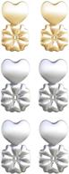 👂 earring backs & earring lifters - 3 pairs | adjustable earlobe lift, secure stud earring backings replacement | hypoallergenic ear support for droopy ears logo