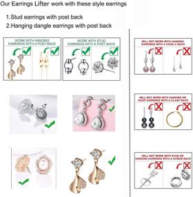 img 1 attached to 👂 Earring Backs & Earring Lifters - 3 Pairs | Adjustable Earlobe Lift, Secure Stud Earring Backings Replacement | Hypoallergenic Ear Support for Droopy Ears