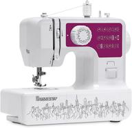 🧵 beginner and kids' mini sewing machine, portable household small sewing machines with foot pedal, 12 built-in stitches, easy 2-speed sewing - purple/white logo