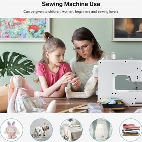 img 1 attached to 🧵 Beginner and Kids' Mini Sewing Machine, Portable Household Small Sewing Machines with Foot Pedal, 12 Built-in Stitches, Easy 2-Speed Sewing - Purple/White