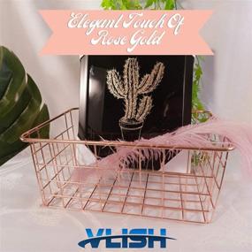 img 2 attached to Vlish Rose Gold Wire Baskets