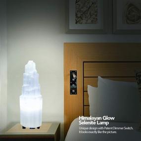 img 2 attached to Himalayan Glow 1050 Natural Selenite Hand Carved Crystal Lamp with Dimmer Switch, ETL Certified, 7-9 inch, White