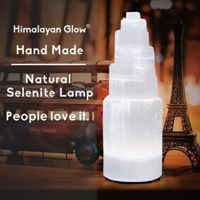 img 1 attached to Himalayan Glow 1050 Natural Selenite Hand Carved Crystal Lamp with Dimmer Switch, ETL Certified, 7-9 inch, White