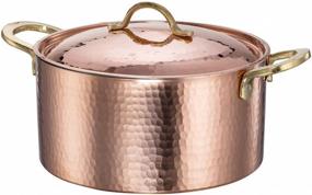 img 4 attached to 🍲 DEMMEX 3 Quart Hammered Copper Soup Pot Stew Pan Casserole Dish - High-Quality 1.2MM Thick