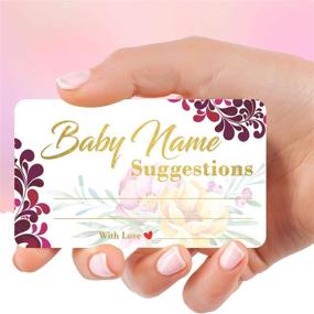 img 1 attached to 🎉 Gender Reveal & Baby Shower Party Invitation Kit - Pack of 100 Gold Foil Letterpress Name Suggestion Cards in 3.5" x 2" Size