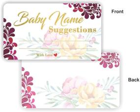 img 2 attached to 🎉 Gender Reveal & Baby Shower Party Invitation Kit - Pack of 100 Gold Foil Letterpress Name Suggestion Cards in 3.5" x 2" Size