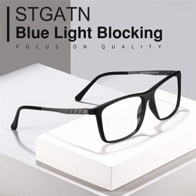 img 1 attached to 👓 STGATN Blue Light Blocking Glasses - Men's Computer Eyeglasses for Comfort, Anti Eye Strain & Headache