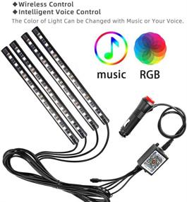 img 1 attached to 🚗 Caferria Car LED Strip Light - App Controlled, Waterproof, Multi DIY Color Music Under Dash Car Lighting Kits with Sound Active Function for Smart Phone, Car Charger DC 12" - Enhance your Car Interior Lighting Experience!