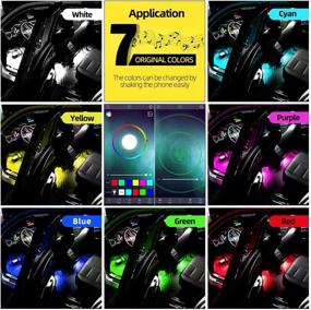 img 3 attached to 🚗 Caferria Car LED Strip Light - App Controlled, Waterproof, Multi DIY Color Music Under Dash Car Lighting Kits with Sound Active Function for Smart Phone, Car Charger DC 12" - Enhance your Car Interior Lighting Experience!