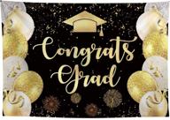🎉 allenjoy 8x6ft congrats graduation backdrop black gold balloon fireworks ribbon glitter banner class of 2020 prom party decoration photography studio props logo
