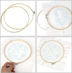 img 1 attached to 🧵 FINGOOO 3 Pack Embroidery Starter Kit with Pattern: Perfect DIY for Adult Beginners with 3 Bamboo Embroidery Hoops