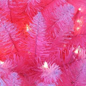 img 3 attached to Puleo International 4ft Pre-Lit Pink Pine Artificial Christmas Tree - 150 Clear Lights, UL Listed