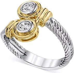 img 3 attached to Stunning Stainless Steel Braided Knot Wedding Engagement Promise Statement Ring