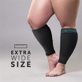 img 2 attached to Vagabond Wide Calf Plus-Size Graduated Compression Socks Sleeves for Soothing & Comfy DVT Relief with Large Cuffs - Ideal Travel Companion