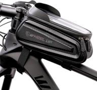 🚴 waterproof bike phone mount front frame bag - suksadum bicycle bag, top tube bag, phone case holder accessory for cellphone up to 7’’, with tpu touch screen & eva handlebar bag logo