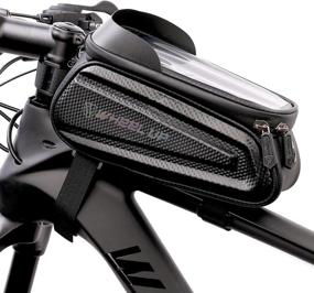 img 4 attached to 🚴 Waterproof Bike Phone Mount Front Frame Bag - Suksadum Bicycle Bag, Top Tube Bag, Phone Case Holder Accessory for Cellphone Up to 7’’, with TPU Touch Screen & Eva Handlebar Bag