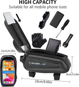 img 2 attached to 🚴 Waterproof Bike Phone Mount Front Frame Bag - Suksadum Bicycle Bag, Top Tube Bag, Phone Case Holder Accessory for Cellphone Up to 7’’, with TPU Touch Screen & Eva Handlebar Bag