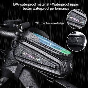 img 1 attached to 🚴 Waterproof Bike Phone Mount Front Frame Bag - Suksadum Bicycle Bag, Top Tube Bag, Phone Case Holder Accessory for Cellphone Up to 7’’, with TPU Touch Screen & Eva Handlebar Bag