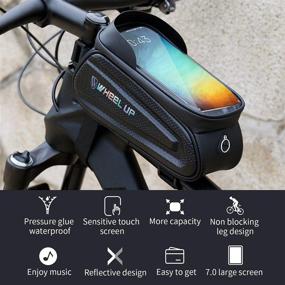 img 3 attached to 🚴 Waterproof Bike Phone Mount Front Frame Bag - Suksadum Bicycle Bag, Top Tube Bag, Phone Case Holder Accessory for Cellphone Up to 7’’, with TPU Touch Screen & Eva Handlebar Bag