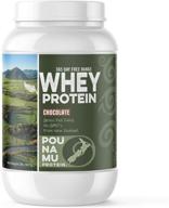 🍫 pounamu protein: premium chocolate grass fed whey, non gmo from new zealand - 2lb tub, 365 day free range logo