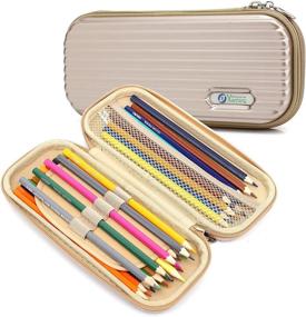 img 4 attached to 🖋️ Yuanhong PC Hard Shell Pen Case - Ultimate Protection for Fountain Pens, Pencils, and Stylus Touch Pens - Stylish Gift Idea (Pure Stripe, Gold)