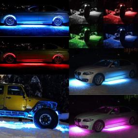 img 3 attached to 🌈 SUNPIE RGBW LED Rock Lights for Trucks: Music Mode, 20 Colors Changing Modes with APP & Remote Control - Neon LED Light Kit for J eep Off Road Truck Car ATV SUV (5 PIN Green Connectors)