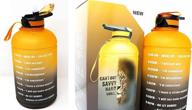 bla/gold - one gallon straw water bottle with motivational time marker and leak proof design - bpa free and lion face free! logo