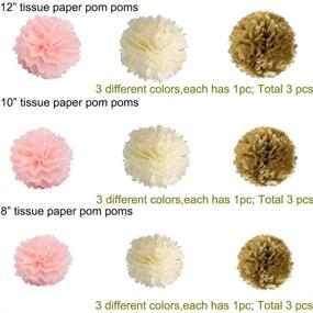 img 1 attached to 🌸 Pink and Gold Decorative Paper Flower Pom Poms, Lanterns, Honeycomb Balls, Burlap Bride To Be Banner, and Paper Garland for Bridal Showers, Bachelorette Parties, Engagements, and Weddings